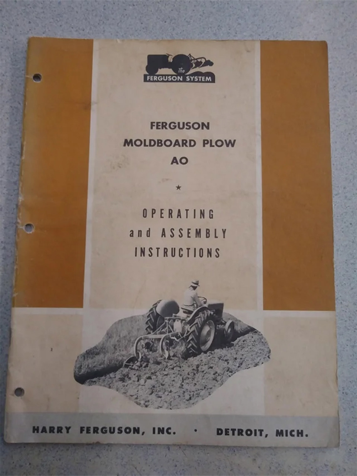 Ferguson System Moldboard Plow AO Operating and Assembly Instructions
