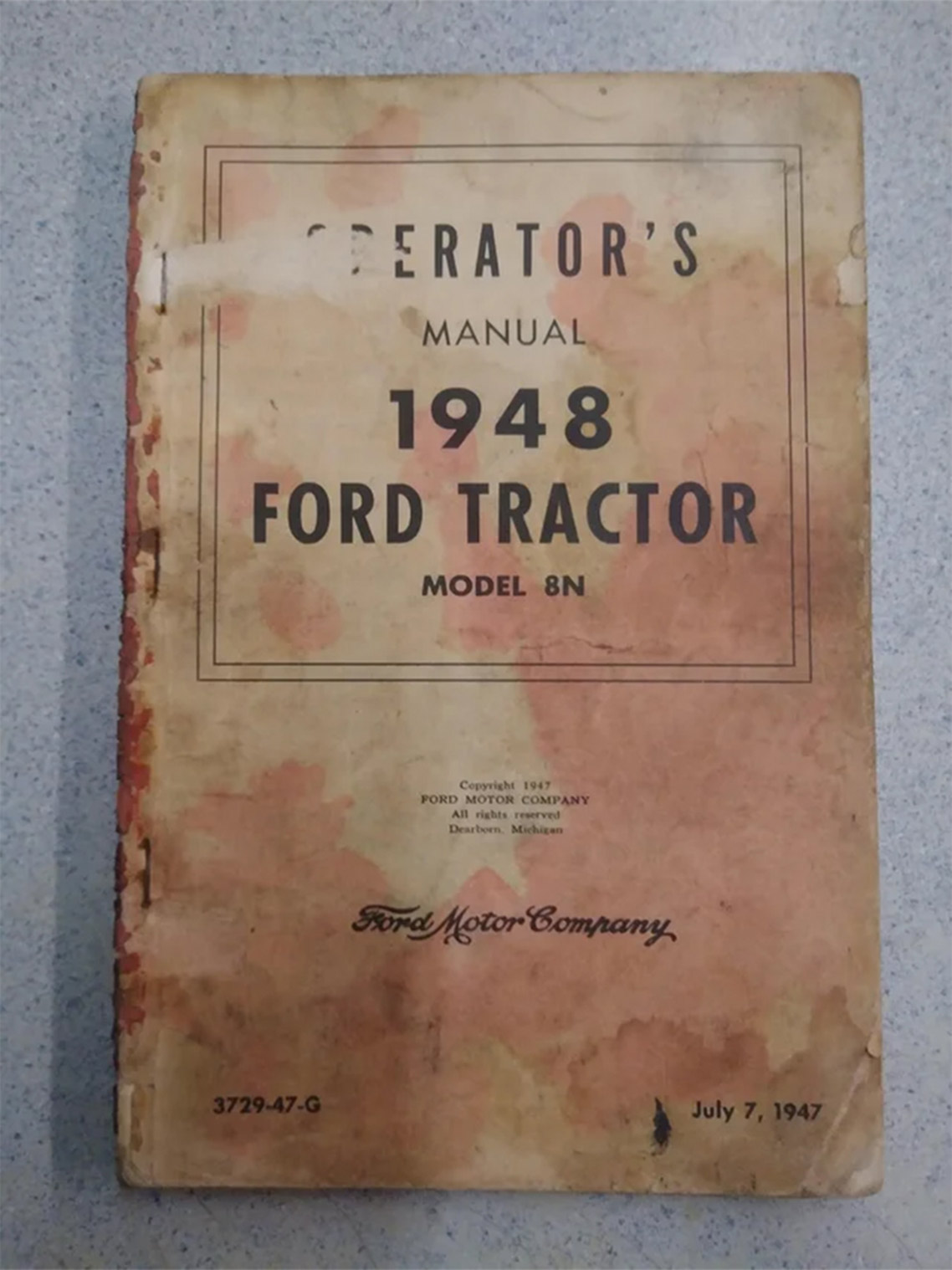 Ford 8n Operator's Manual 1948