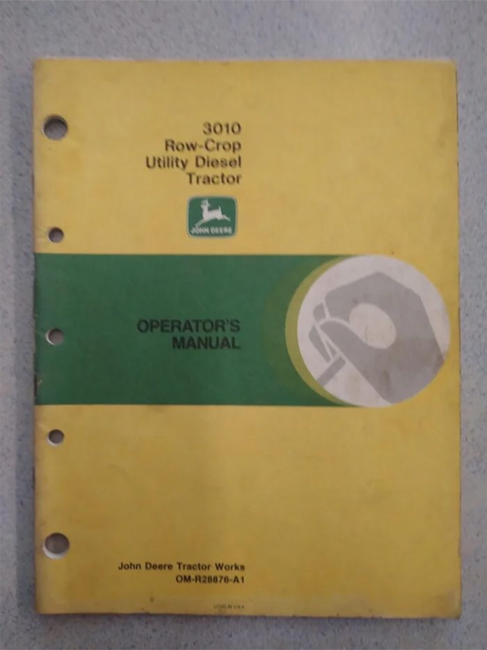 John Deere 3010 Row Crop Operator's Manual