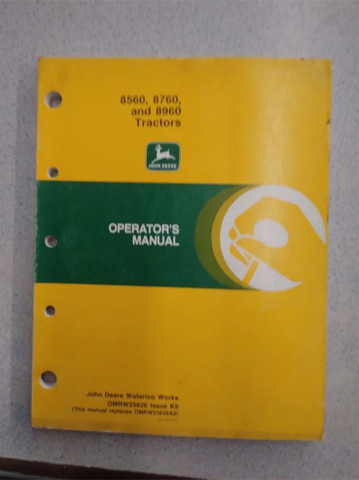 John Deere 8560, 8760 and 8960 Operator's Manual