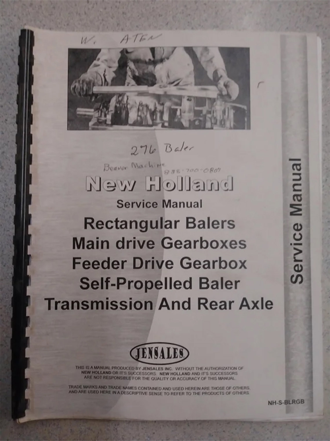 New Holland Rectangular Baler Service Manual
